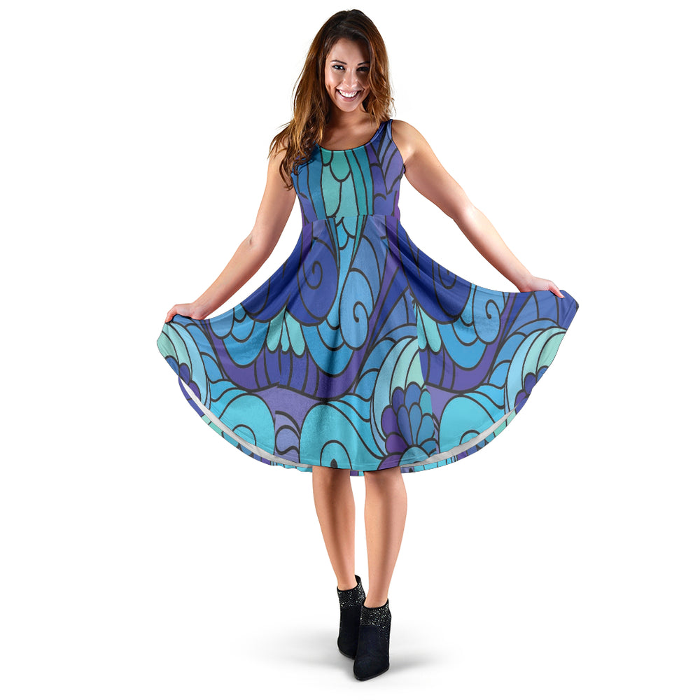 Blue Hippie Midi Dress