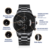 Load image into Gallery viewer, Men&#39;s Engraved Black Chronograph Watch
