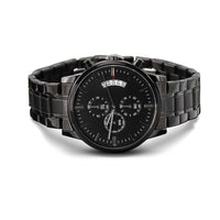Load image into Gallery viewer, Men&#39;s Engraved Black Chronograph Watch
