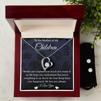 Load image into Gallery viewer, Mother of My Children Forever Love Necklace and Cubic Zirconia Earring Set
