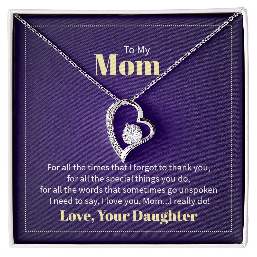 Mom Thank You Love Your Daughter Forever Love Necklace