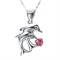 Load image into Gallery viewer, Dolphin Rhinestone Necklace
