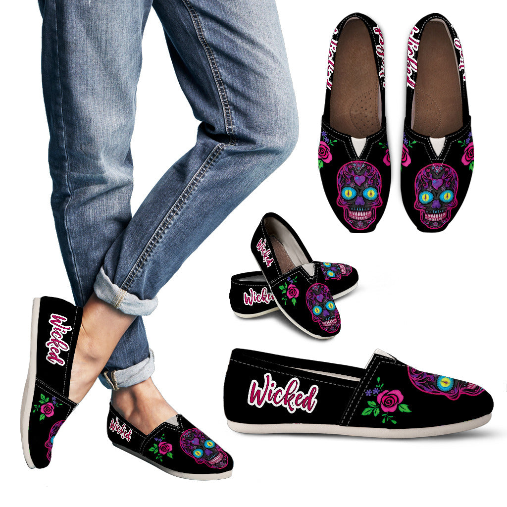 Wicked Skulls Women's Casual Canvas Shoes