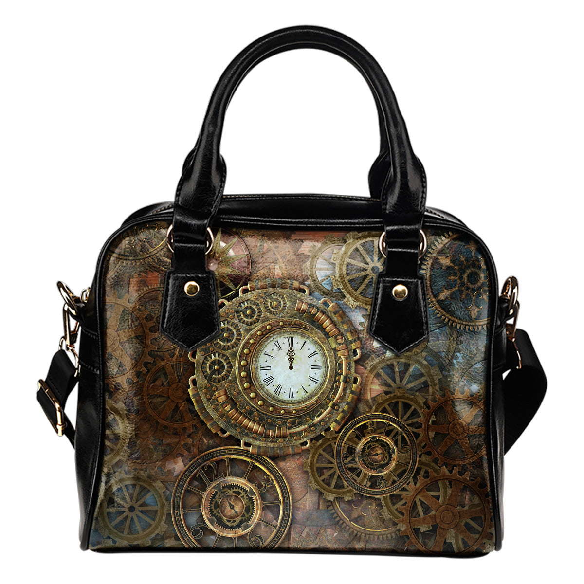 Clocks and Cogs Steampunk Shoulder Handbag