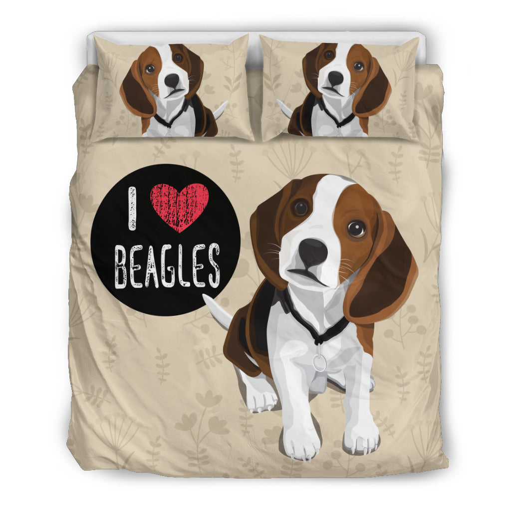 I Love Beagles Bedding Set - $114.95 - $124.95