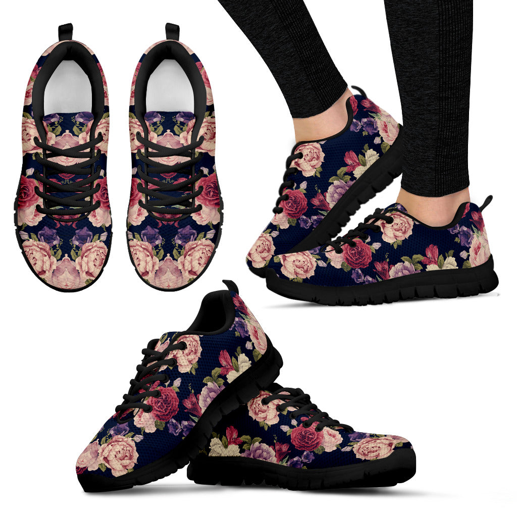 Rose Garden Women's Sneakers Black Soles
