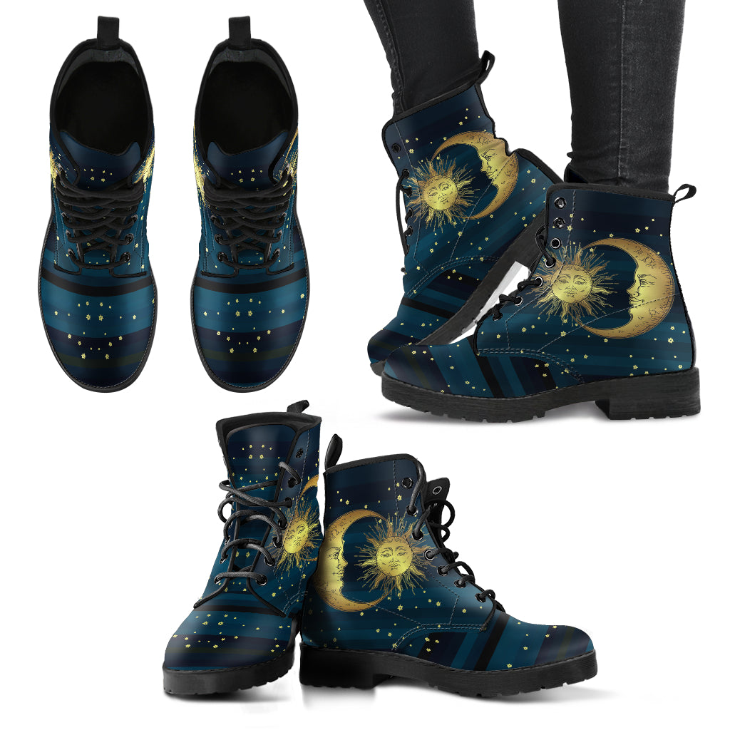 Sun And Moon Women's Blue Eco-Friendly Leather Boots