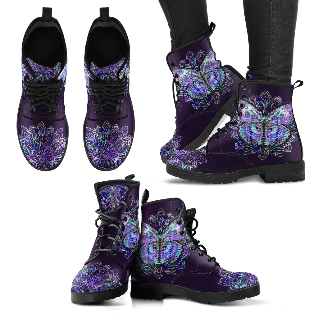 Butterfly Women's Purple Eco-Friendly Leather Boots