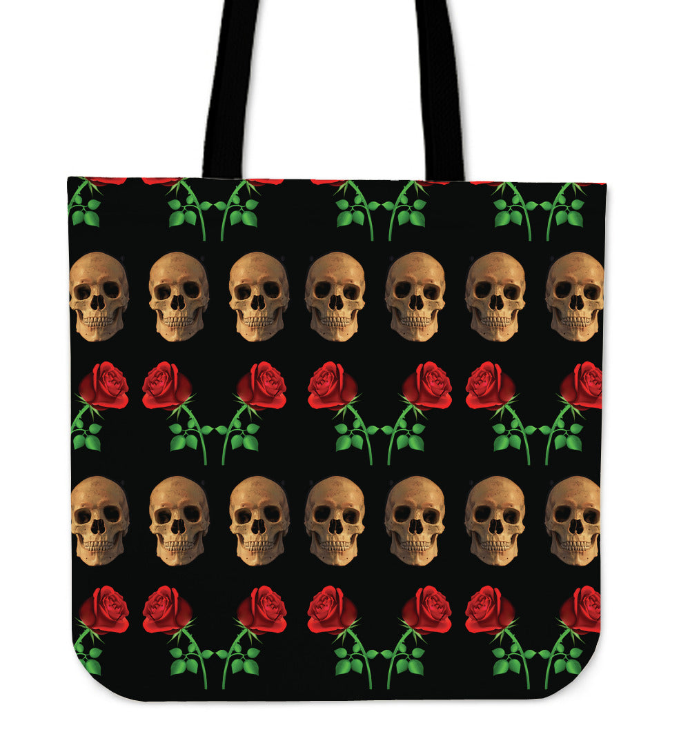 Roses and Skulls Tote Bag