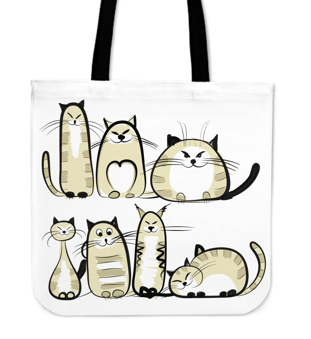 Funny Tan Cat White Tote Bag