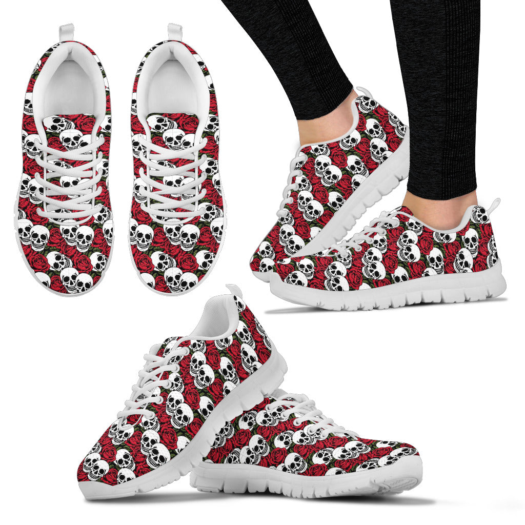Skulls And Roses Women's Sneakers White Soles