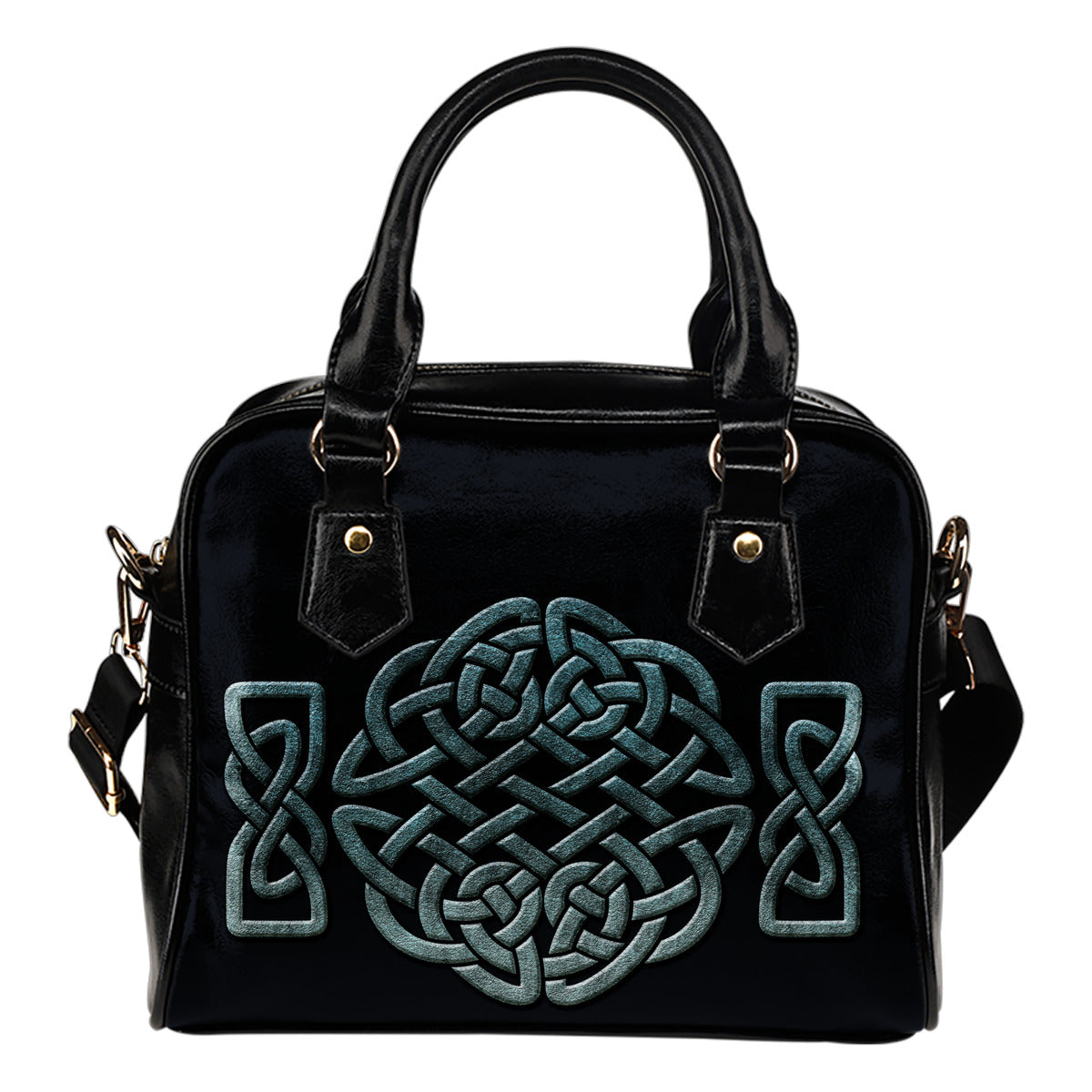 Teal Celtic Knotwork Shoulder Handbag