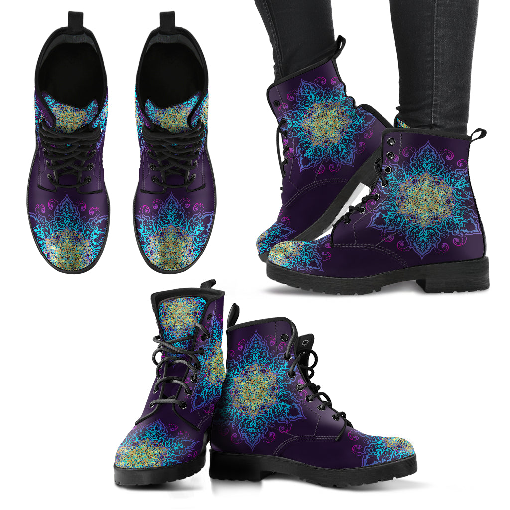 Star Mandala Women's Purple Eco-Friendly Leather Boots