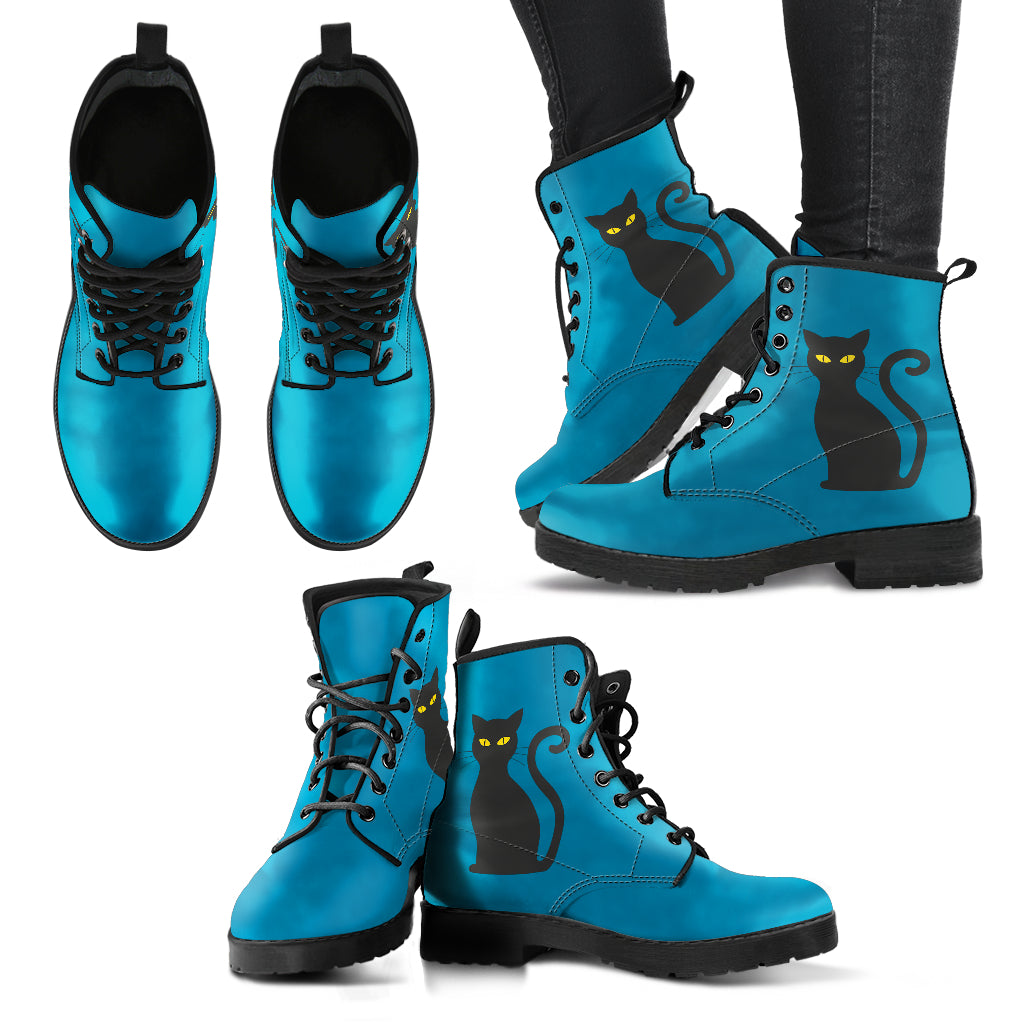 Cat Women's Blue Eco-Friendly Leather Boots