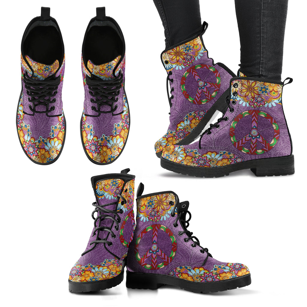 Lavender Peace Women's Eco-Friendly Leather Boots
