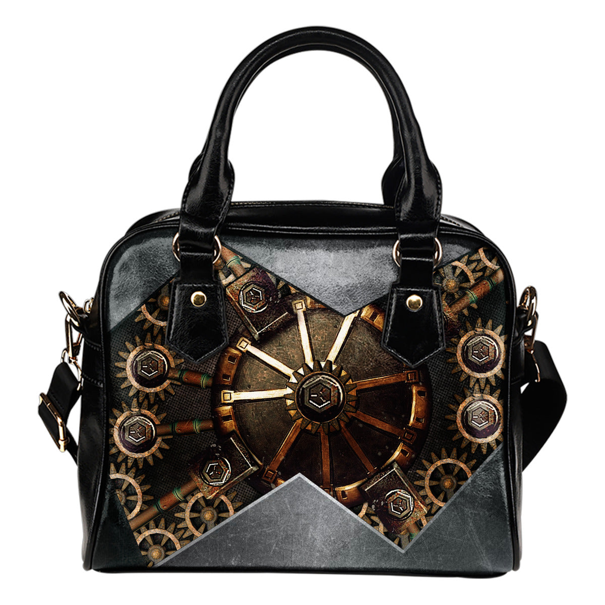Hidden Gear Steampunk Shoulder Handbag
