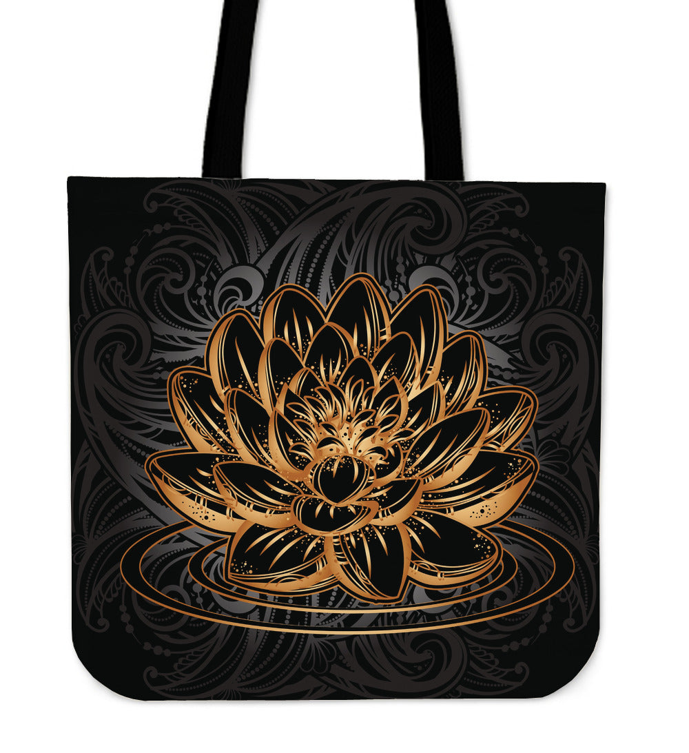 Gold Lotus Tote Bag