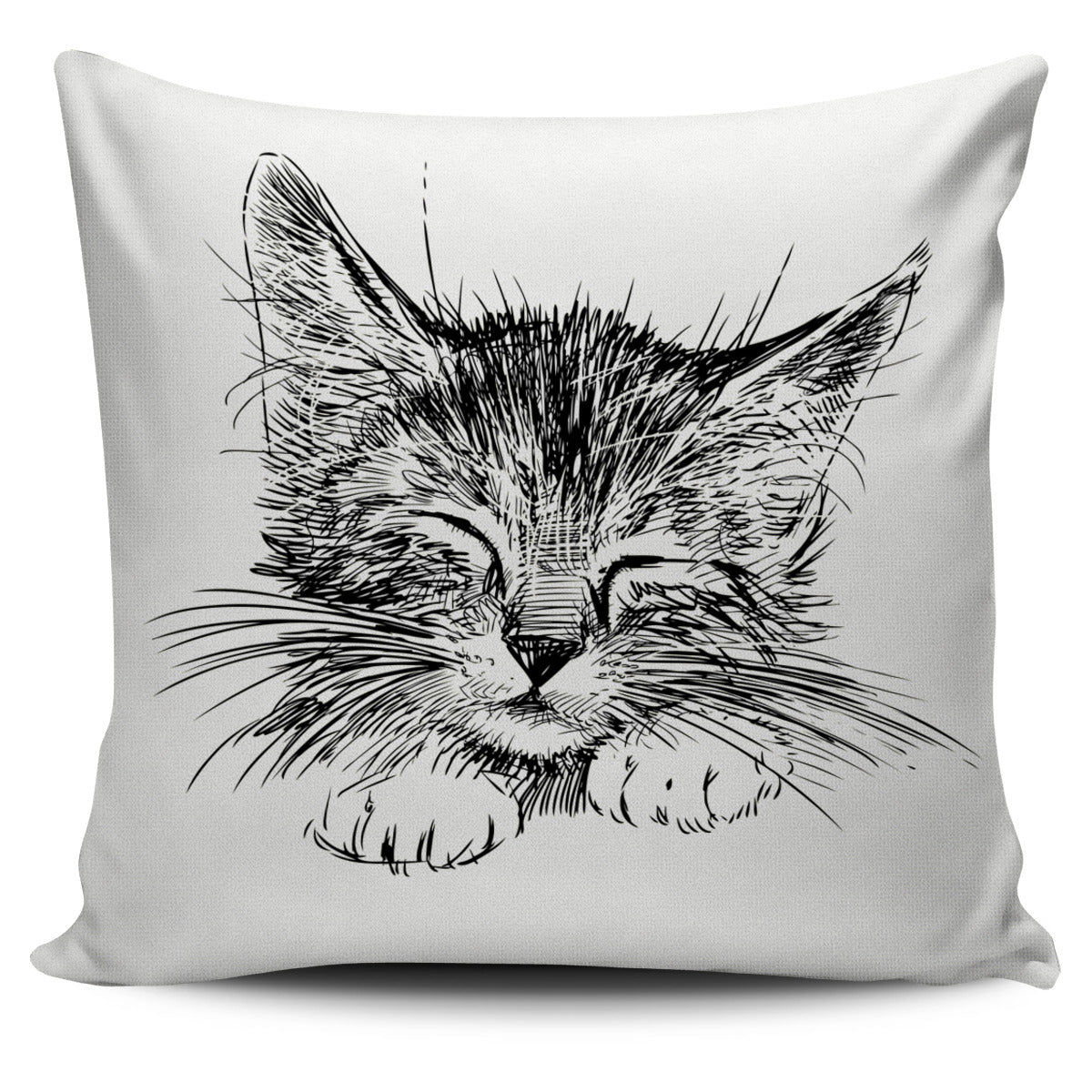 Little Cat Drawing Pillow Cover