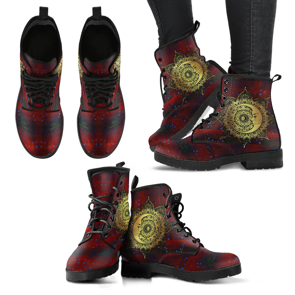 Sun And Moon Women's Red Eco-Friendly Leather Boots