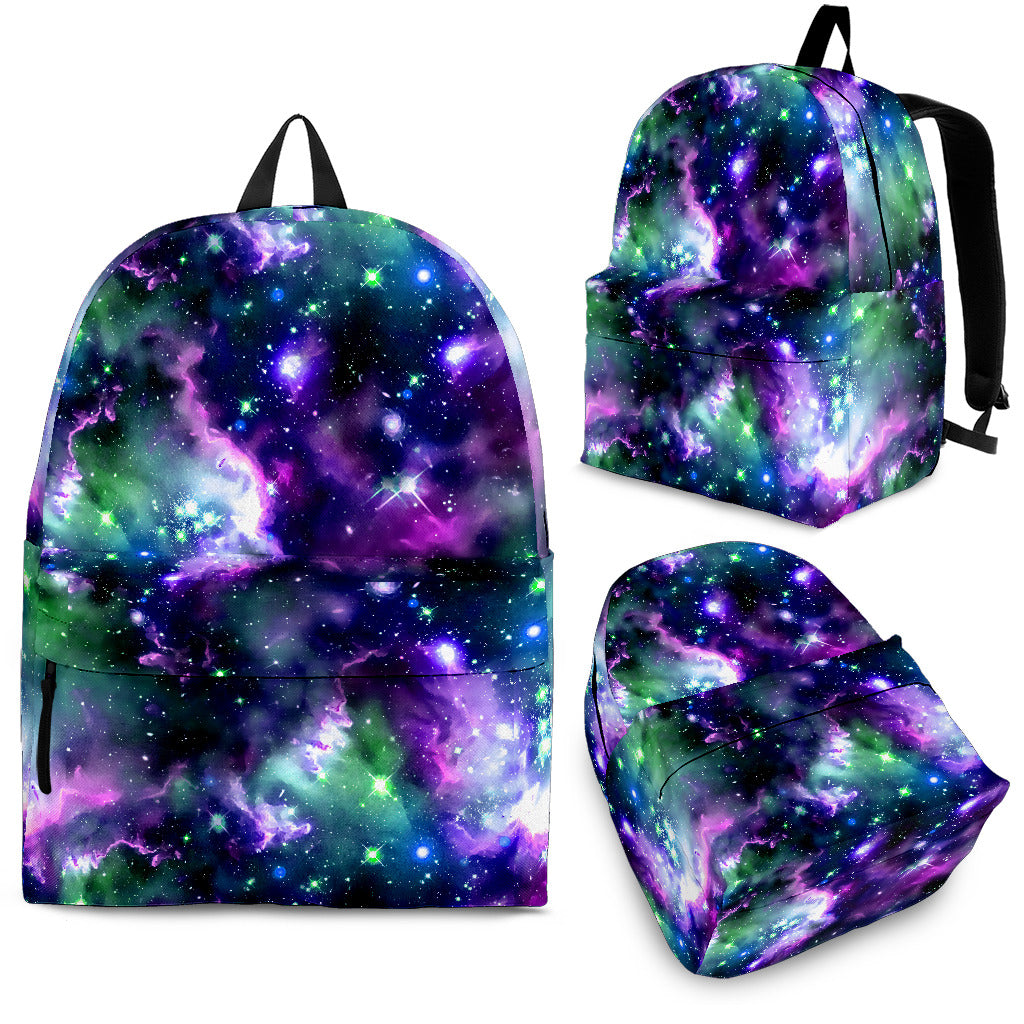 Purple Green Galaxy Backpack