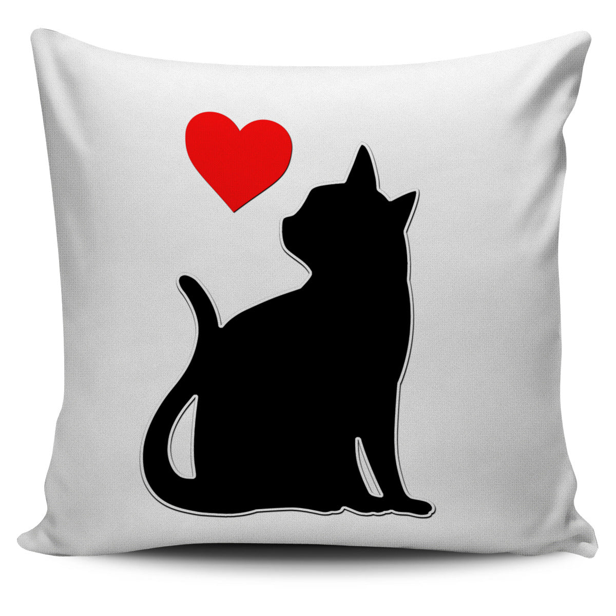 Cat Heart Pillow Cover