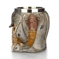 Load image into Gallery viewer, Stainless Steel Viking Horned Skull Mug
