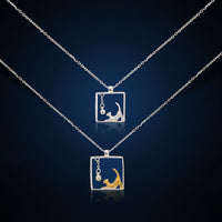 Load image into Gallery viewer, Sterling Silver Cat in the Box Necklace
