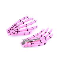 Load image into Gallery viewer, Colorful Skeleton Hand Hair Clips
