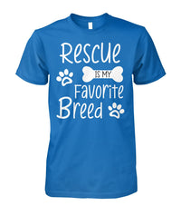 Load image into Gallery viewer, Rescue Is My Favorite Breed Shirt (White Text)
