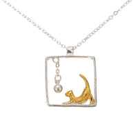 Load image into Gallery viewer, Sterling Silver Cat in the Box Necklace
