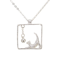 Load image into Gallery viewer, Sterling Silver Cat in the Box Necklace
