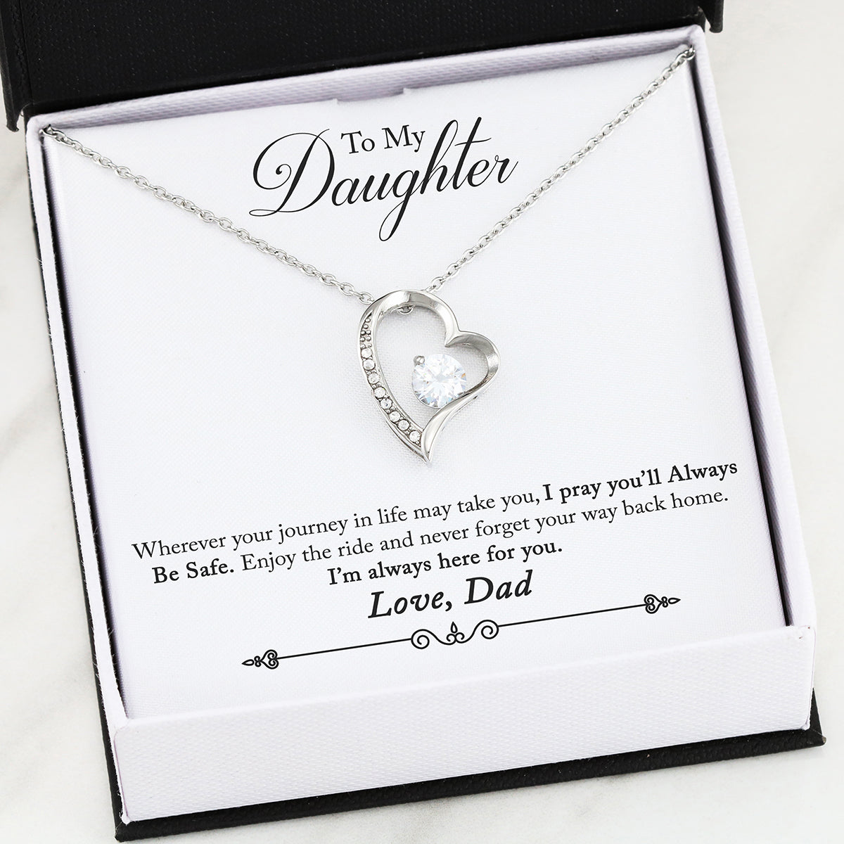 Daughter Safe Journey In Life Dad Necklace