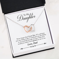 Load image into Gallery viewer, Daughter I Love You Dad Interlocking Heart Necklace
