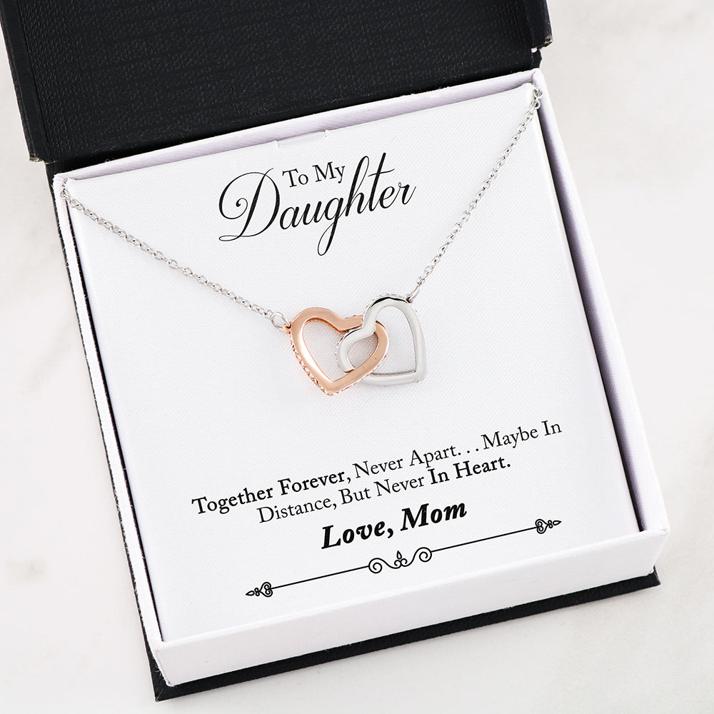 Together Forever In Heart Daughter Interlocking Heart Necklace