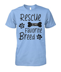 Load image into Gallery viewer, Rescue Is My Favorite Breed Shirt (Black Text)

