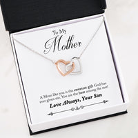 Load image into Gallery viewer, Mother You Are The Best From Son Interlocking Heart Necklace
