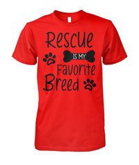 Load image into Gallery viewer, Rescue Is My Favorite Breed Shirt (Black Text)
