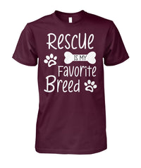 Load image into Gallery viewer, Rescue Is My Favorite Breed Shirt (White Text)

