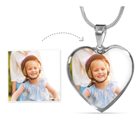 Load image into Gallery viewer, Custom Photo Heart Pendant Necklace
