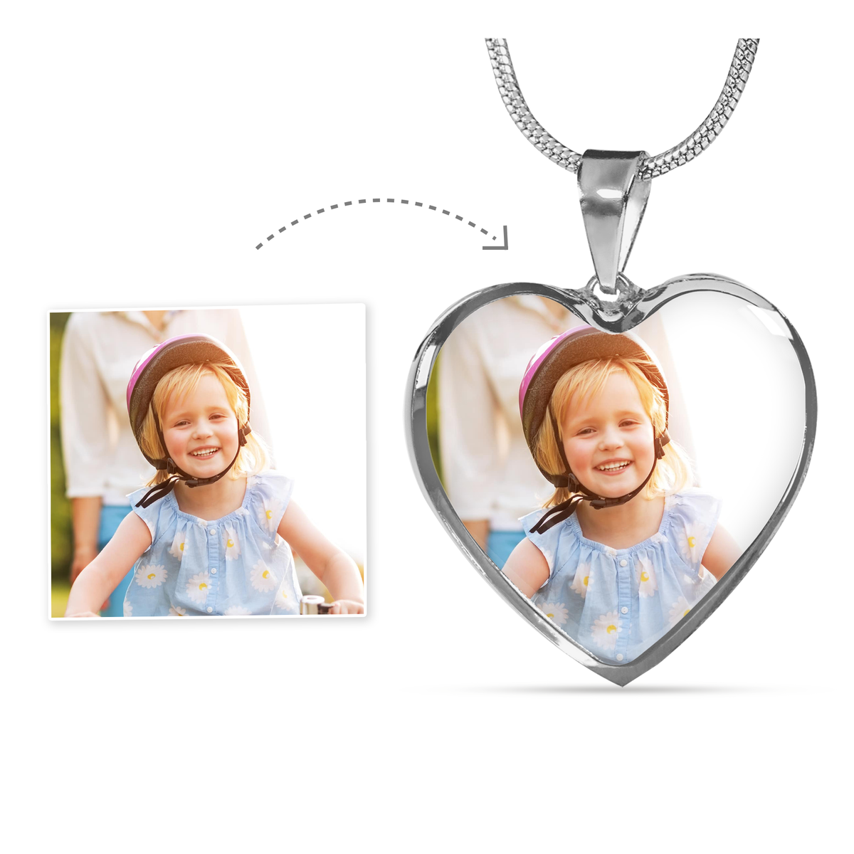 Custom Photo Heart Pendant Necklace