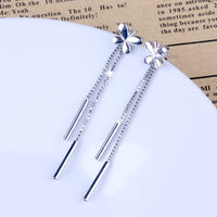 Load image into Gallery viewer, Butterfly Silver Long Tassels Earrings
