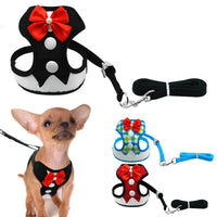 Load image into Gallery viewer, Tuxedo Bow Tie Dog Harness &amp; Leash Set
