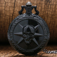 Load image into Gallery viewer, Black Skull Pocket Watch
