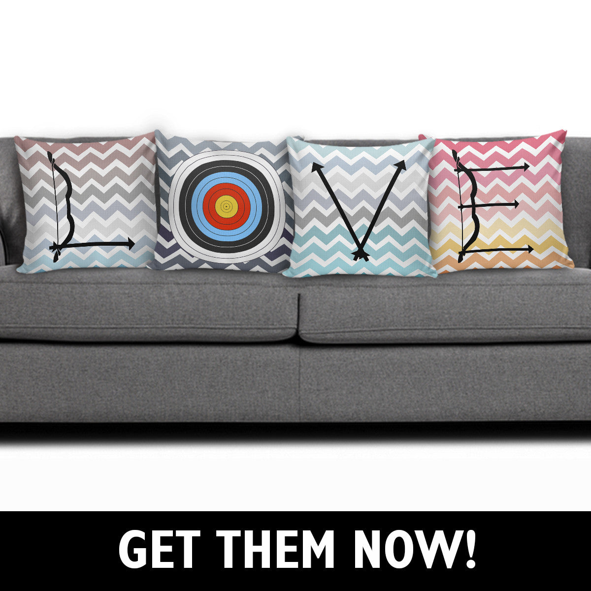 LOVE Archery Pillow Covers