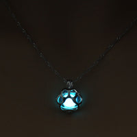 Load image into Gallery viewer, Glow In The Dark Paw Pendant Necklace
