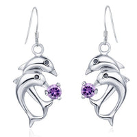 Load image into Gallery viewer, Dolphin Sterling Silver and Crystal Jewelry Set
