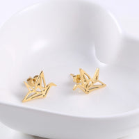 Load image into Gallery viewer, Origami Bird Stud Earrings
