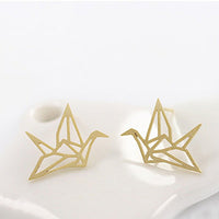 Load image into Gallery viewer, Origami Bird Stud Earrings

