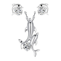 Load image into Gallery viewer, Dolphin Necklace &amp; Earrings Set
