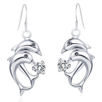 Load image into Gallery viewer, Dolphin Sterling Silver and Crystal Jewelry Set
